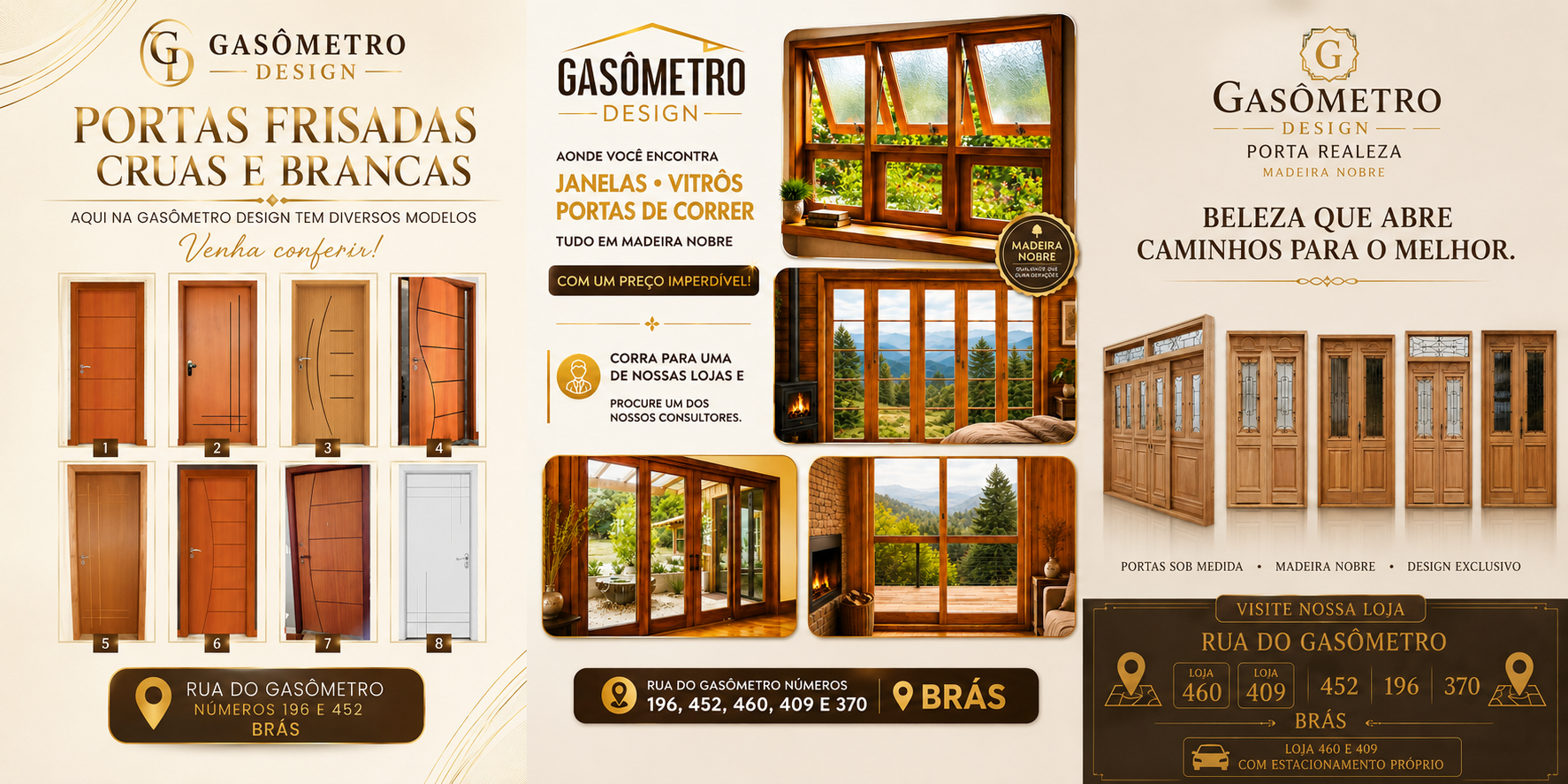 Gasômetro Design - Portas Frisadas Cruas e Brancas
