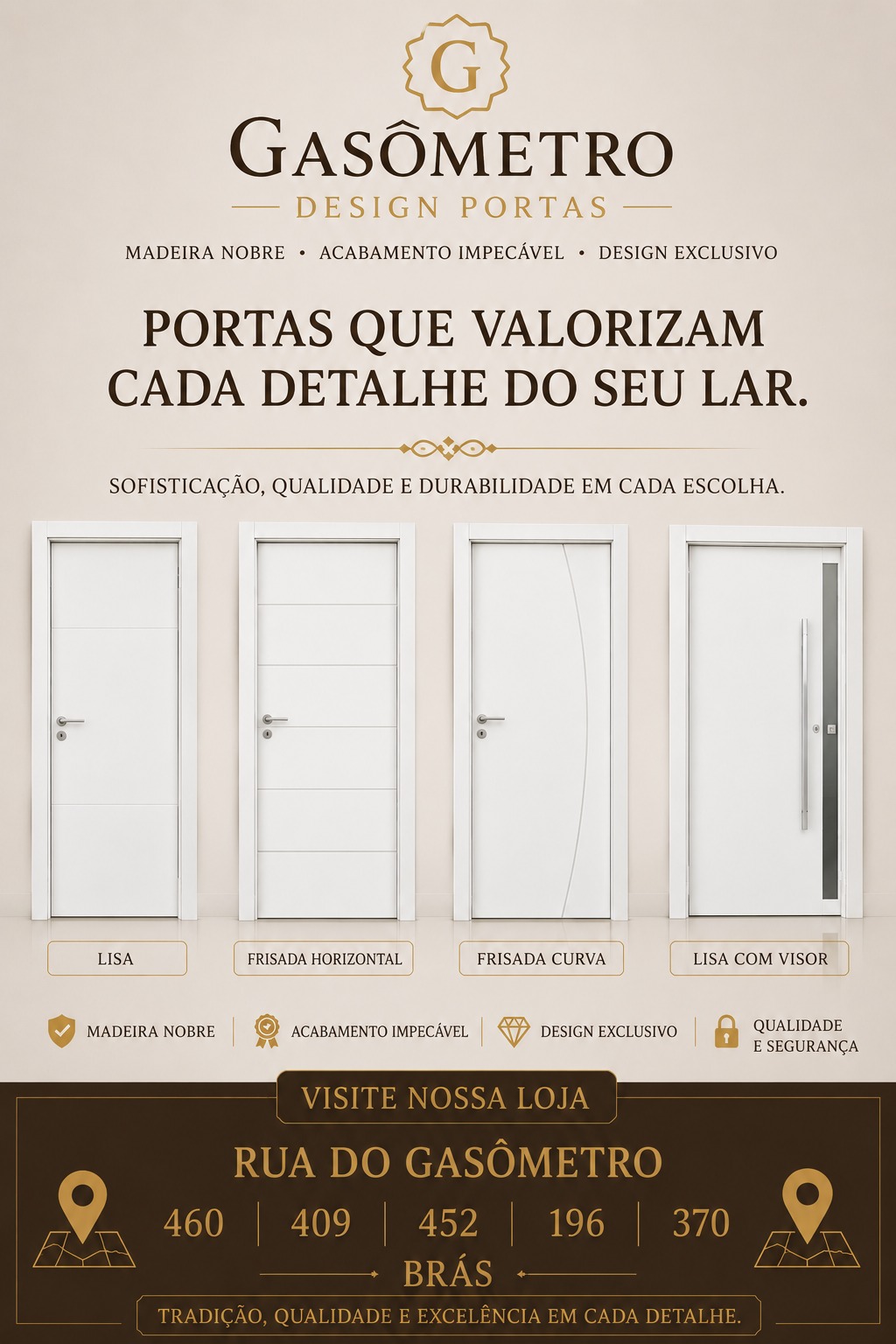 Gasômetro Design - Portas que valorizam cada detalhe do seu lar