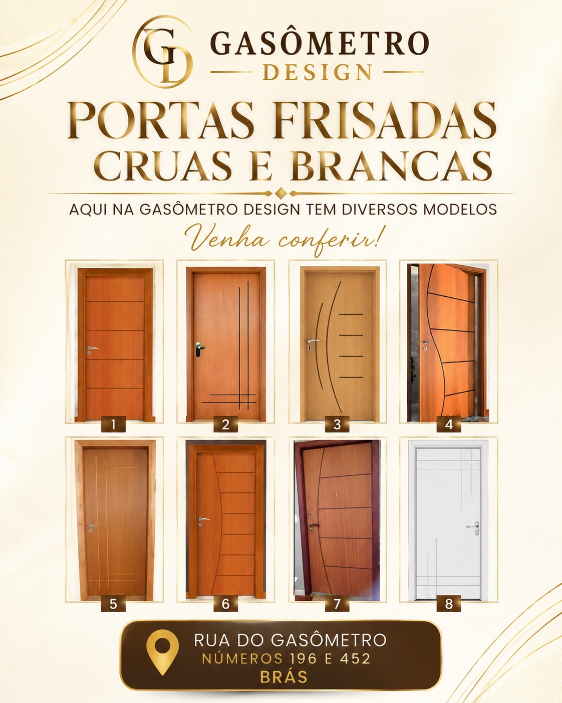 Gasômetro Design - Portas Frisadas Cruas e Brancas